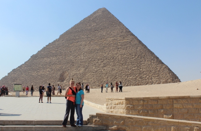 Anya and I in front of the Pyramid of Kefra